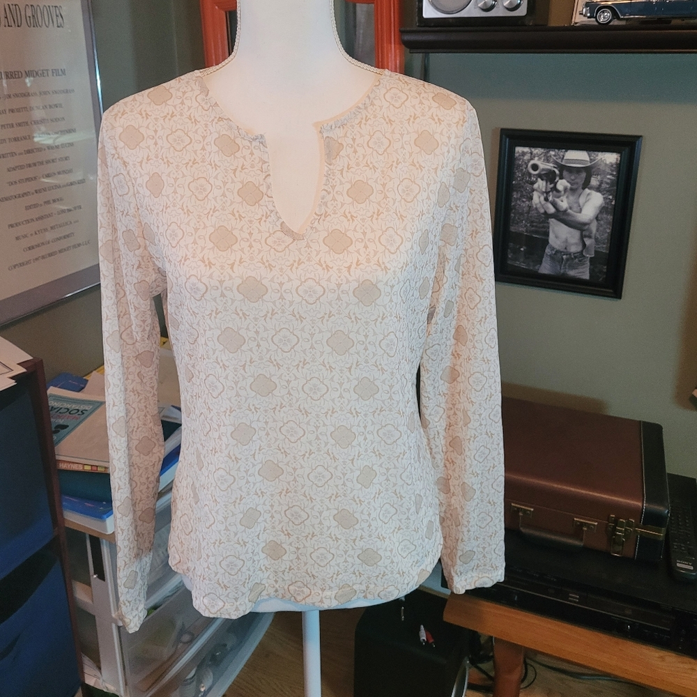 New York & Company sheer long sleeve top